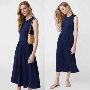 J. Mclaughin NWT Nandita Dress Navy Blue Sz XL Quiet Luxary Old Money Office